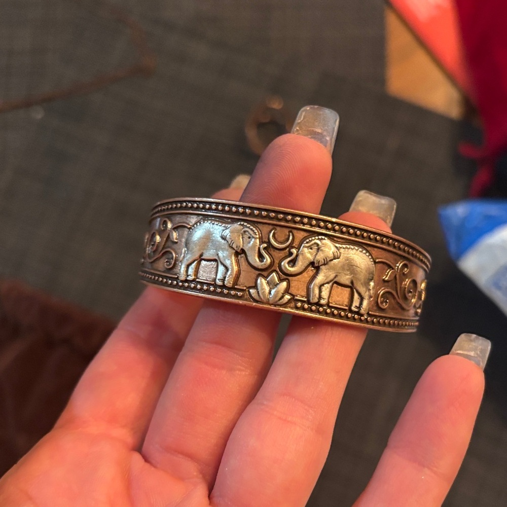 Alex and Ani Bronze Elephant Cuff Bracelet